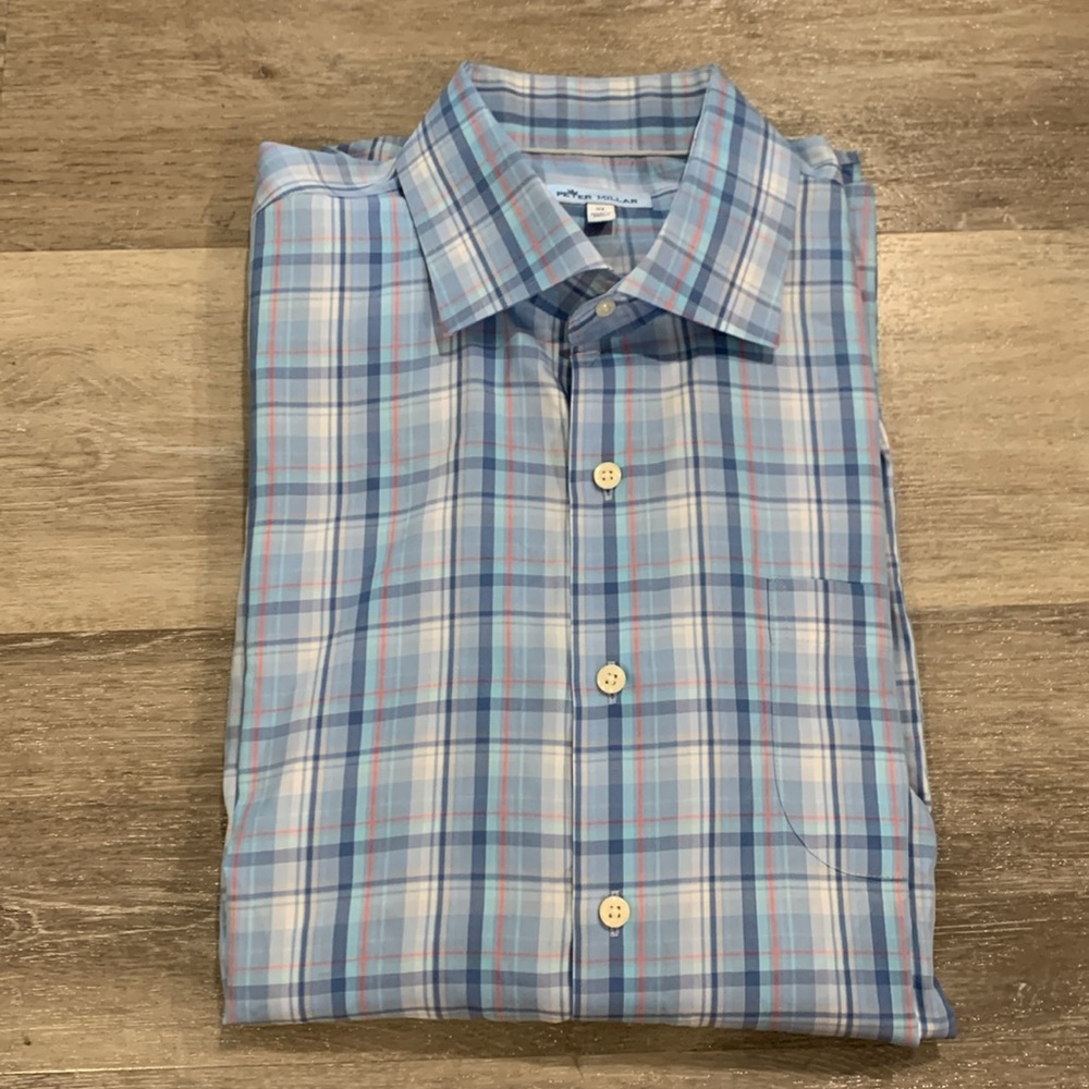 Peter Millar cotton silk dress shirt men’s XL